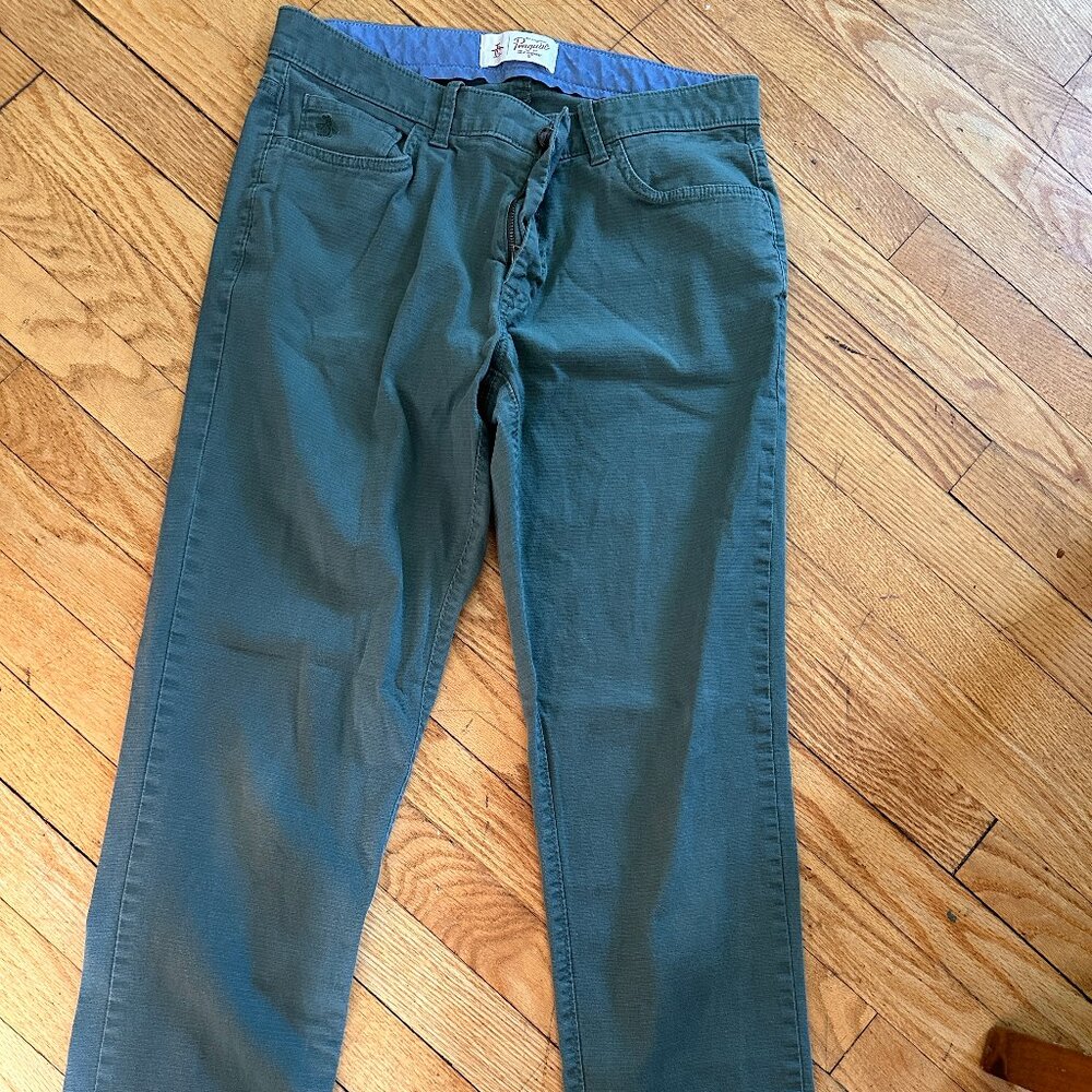 Penguin khakhi straight-leg casual slacks